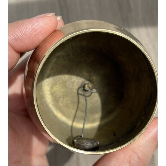 Vintage Brass Apple Shaped Bell With Leaf And Stem - Picture 12 of 12